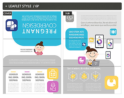 템플릿 표지디자인 여자 표지 ZIP 내지 리플렛 3단접지 팜플렛 성인 세명 노트북 임산부 임신 육아 아기 출산 인디자인 INDD 이미지템플릿 사람 전자제품 파일형식