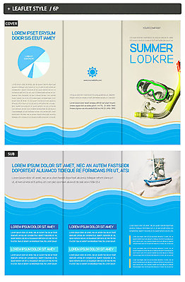 템플릿 표지디자인 표지 ZIP 내지 리플렛 바다 3단접지 그래프 팜플렛 사람없음 여름 잠수경 배모형 인디자인 INDD 이미지템플릿 계절 모형 물안경 파일형식