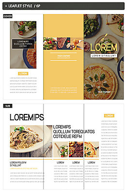 템플릿 표지디자인 표지 ZIP 내지 음식 리플렛 3단접지 피자 파스타 팜플렛 사람없음 샐러드 인디자인 INDD 이미지템플릿 패스트푸드 서양음식 파일형식
