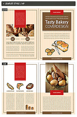 템플릿 표지디자인 표지 ZIP 내지 빵 리플렛 3단접지 팜플렛 사람없음 식빵 제빵 곡물빵 인디자인 INDD 이미지템플릿 음식 제과제빵 파일형식