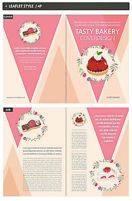 템플릿 표지디자인 표지 ZIP 내지 빵 리플렛 3단접지 팜플렛 사람없음 조각케이크 제빵 타르트 인디자인 INDD 이미지템플릿 음식 제과제빵 케이크 파이_빵 파일형식