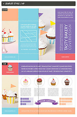 템플릿 표지디자인 표지 ZIP 내지 빵 리플렛 3단접지 팜플렛 사람없음 컵케이크 제빵 인디자인 INDD 이미지템플릿 음식 제과제빵 케이크 파일형식