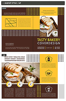 템플릿 표지디자인 표지 ZIP 내지 빵 리플렛 3단접지 팜플렛 사람없음 바게트 제빵 크림치즈 인디자인 INDD 이미지템플릿 음식 치즈 제과제빵 파일형식