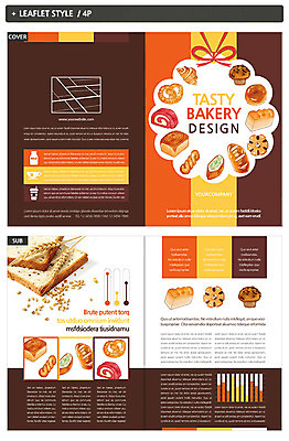 템플릿 표지디자인 표지 ZIP 내지 빵 리플렛 3단접지 팜플렛 사람없음 크루아상 식빵 제빵 머핀 인디자인 INDD 이미지템플릿 음식 제과제빵 파일형식