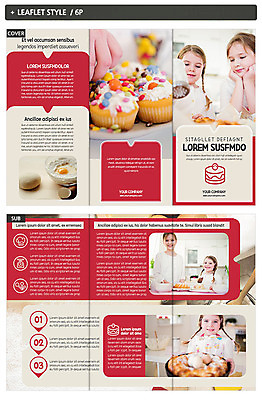 외국인 템플릿 표지디자인 여자 표지 ZIP 내지 어린이 빵 리플렛 3단접지 팜플렛 여러명 성인 컵케이크 제빵 밀가루반죽 인디자인 INDD 이미지템플릿 음식 다수 사람 인종 제과제빵 케이크 반죽 파일형식