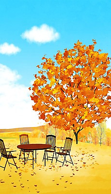 PSD 나무 구름 백그라운드 낙엽 의자 일러스트 자연 탁자 풍경 사람없음 노을 일몰 가을 감성 가을배경 국내일러스트 자연요소 식물 계절 가구 컨셉 잎 생태계 파일형식 가을_계절