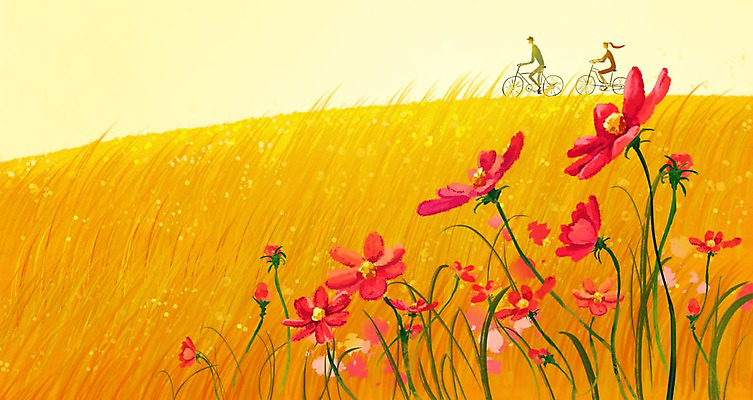 PSD 여자 남자 백그라운드 낙엽 데이트 일러스트 자연 풍경 성인 두명 노을 자전거 일몰 산책 가을 언덕 코스모스 감성 가을배경 국내일러스트 자연요소 계절 꽃 컨셉 잎 휴식 사람 바이크 생태계 파일형식 가을_계절