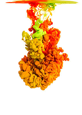 포토 JPG 스튜디오촬영 컬러 백그라운드 잉크 실내 사람없음 물 노란색 주황색 페인트 물감 얼룩 질감 국내포토 자연요소 내부 미술도구 파일형식