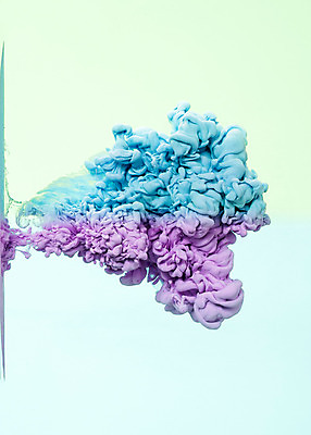 포토 JPG 스튜디오촬영 컬러 하늘색 백그라운드 잉크 실내 사람없음 물 페인트 물감 얼룩 질감 연보라색 국내포토 자연요소 내부 파란색 보라색 미술도구 파일형식