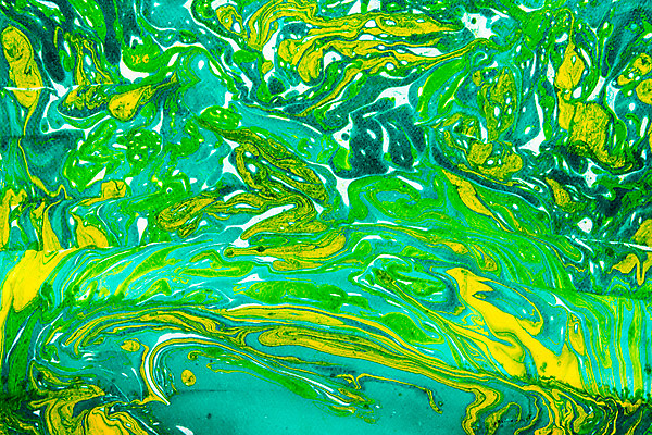 포토 JPG 스튜디오촬영 종이 컬러 백그라운드 잉크 실내 미술 사람없음 초록색 연두색 물 노란색 페인트 물감 붓 얼룩 질감 마블링 국내포토 자연요소 문화예술 내부 미술도구 파일형식