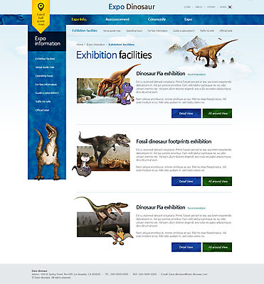 PSD 템플릿 여행 웹템플릿 사이트템플릿 서브 사람없음 홈페이지 홈페이지시안 공룡 엑스포 티라노사우루스 이미지템플릿 파충류 육식공룡 파일형식
