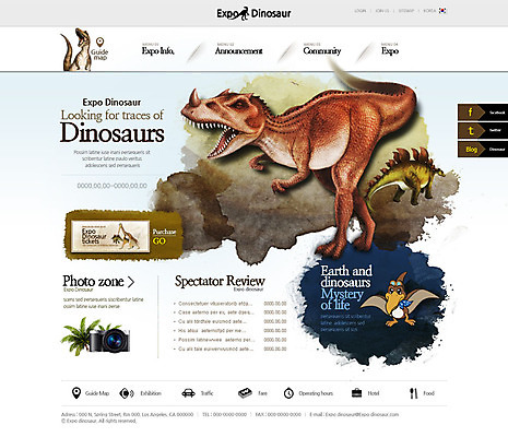 PSD 템플릿 여행 웹템플릿 사이트템플릿 사람없음 홈페이지 홈페이지시안 메인 공룡 엑스포 익룡 티라노사우루스 이미지템플릿 파충류 육식공룡 파일형식