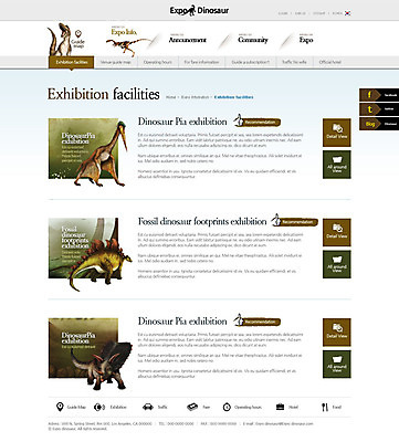 PSD 템플릿 여행 웹템플릿 사이트템플릿 서브 사람없음 홈페이지 홈페이지시안 공룡 엑스포 익룡 티라노사우루스 이미지템플릿 파충류 육식공룡 파일형식