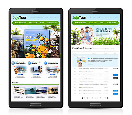 PSD 서양인 템플릿 여자 남자 어린이 여행 웹템플릿 모바일 귤 여러명 성인 야자수 제주도 돌하르방 모바일템플릿 모바일웹 제주도여행 이미지템플릿 외국인 나무 다수 과일 한국 사람 파일형식