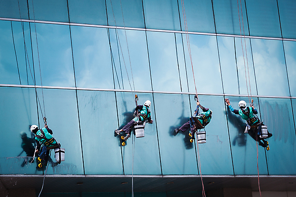포토 JPG 해외이미지 주간 전신 남자 밧줄 매달리기 외벽 빌딩 여러명 성인 야외 건물 뒷모습 반사 닦기 청소부 유리창청소 성인남자만 해외202004 외벽청소 해외포토 자연요소 직업 건축물 줄 벽 뷰포인트 다수 모션 사람 청소 남자만 성인만 파일형식 이미지허브
