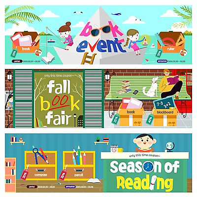 PSD 템플릿 배너 여자 남자 어린이 웹템플릿 벤치 창문 이벤트 여러명 성인 책 독서 지구본 낚싯대 강아지 책상 종이배 반려 이벤트배너 웹배너 이미지템플릿 가구 다수 의자 사람 반려동물 낚시용품 개 종이접기 파일형식