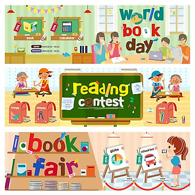 PSD 템플릿 배너 여자 남자 어린이 웹템플릿 이벤트 여러명 성인 책 독서 칠판 책상 이젤 이벤트배너 웹배너 이미지템플릿 가구 다수 사람 미술도구 파일형식