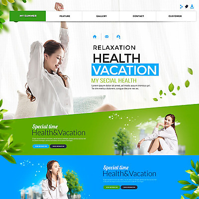 PSD 템플릿 여자 웹템플릿 휴식 이벤트페이지 건강 이벤트 성인 세명 한국인 잠 기지개 이미지템플릿 컨셉 모션 사람 동양인 페이지 파일형식