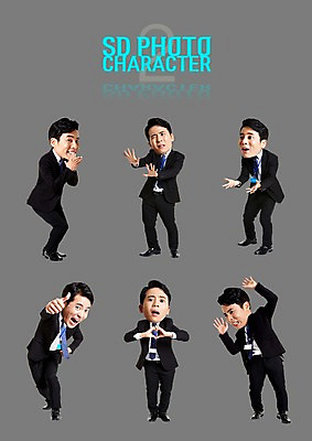 전신 PSD 편집이미지 남자 포즈 스티커 비즈니스 표정 여러명 성인 세트 한국인 엄지손가락 최고 비즈니스맨 거절 손하트 아부 SD캐릭터 이미지편집 캐릭터 다수 컨셉 손가락 사람 동양인 손짓 직장인 파일형식
