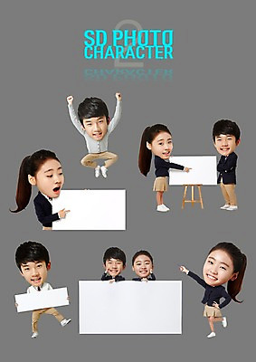 PSD 편집이미지 학생 여자 남자 교복 스티커 청소년 프레임 여러명 세트 한국인 이젤 SD캐릭터 이미지편집 캐릭터 옷 다수 사람 동양인 미술도구 파일형식