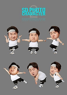 PSD 편집이미지 남자 포즈 스티커 다이어트 여러명 성인 운동복 세트 운동 한국인 비만 SD캐릭터 이미지편집 캐릭터 옷 다수 건강 사람 동양인 몸매 파일형식