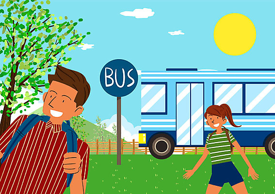 PSD 나무 여자 남자 일러스트 방학 여름방학 성인 두명 여름 태양 버스정류장 버스정류장안내판 버스표지판 국내일러스트 자연요소 식물 계절 휴가 사람 표지판 역 버스안내판 파일형식 여름_계절