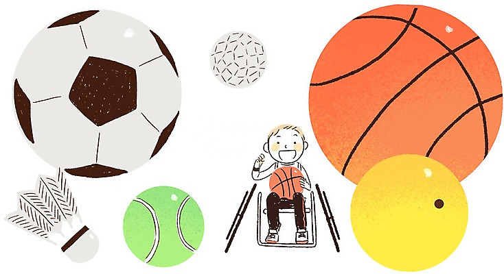 PSD 남자 스포츠 올림픽 일러스트 축구공 공 운동선수 골프공 농구공 한명 경기 성인 희망 꿈 도전 테니스공 장애인 셔틀콕 휠체어 감동 볼링공 패럴림픽 국내일러스트 1 감정 스포츠용품 축구용품 골프용품 농구 사람 테니스용품 볼링용품 장애 파일형식