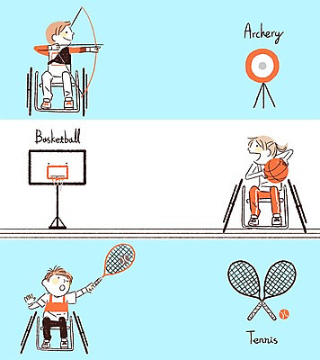 PSD 여자 남자 스포츠 올림픽 일러스트 화살 운동선수 농구 농구공 경기 성인 세명 희망 꿈 도전 테니스 테니스라켓 테니스공 장애인 휠체어 활 감동 양궁 농구대 양궁선수 양궁과녁 패럴림픽 국내일러스트 감정 공 사람 구기 라켓 테니스용품 골대 장애 파일형식