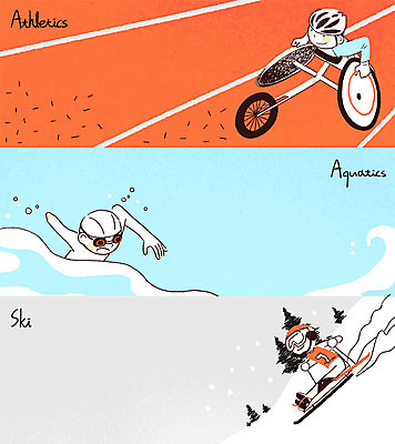 PSD 남자 스포츠 올림픽 일러스트 스키 스키장 운동선수 경기 성인 자전거 수영 희망 꿈 도전 눈 헬멧 장애인 육상스포츠 감동 패럴림픽 국내일러스트 자연요소 감정 날씨 겨울스포츠 사람 바이크 수상스포츠 보호장비 장애 파일형식