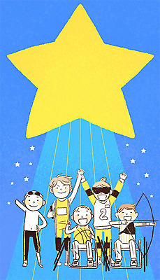 PSD 여자 남자 별 스포츠 올림픽 일러스트 운동선수 농구공 경기 여러명 성인 달리기 수영 희망 꿈 도전 장애인 활 감동 양궁 특공대 패럴림픽 국내일러스트 자연요소 감정 다수 공 모션 농구 사람 수상스포츠 장애 특수부대 파일형식