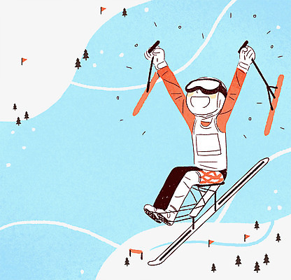 PSD 남자 스포츠 올림픽 일러스트 스키 스키장 운동선수 한명 경기 성인 희망 기쁨 꿈 도전 눈 우승 장애인 감동 패럴림픽 국내일러스트 자연요소 1 감정 날씨 겨울스포츠 사람 최고 장애 파일형식