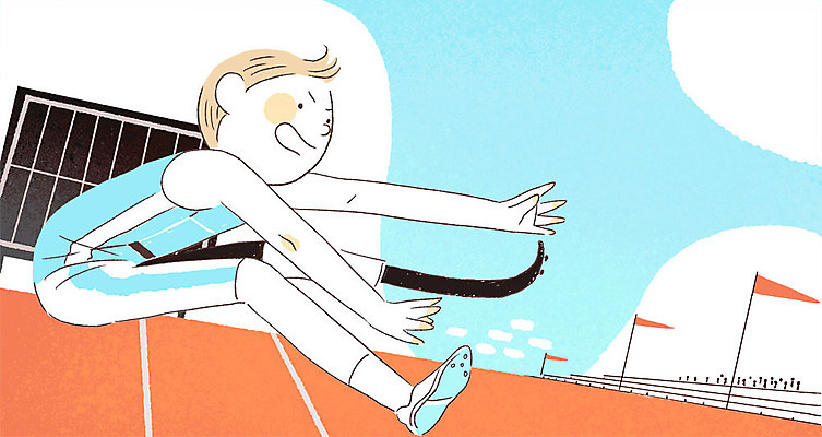 PSD 남자 스포츠 올림픽 일러스트 운동선수 한명 경기 성인 희망 꿈 도전 깃발 장애인 감동 멀리뛰기 패럴림픽 국내일러스트 1 감정 사람 장애 파일형식