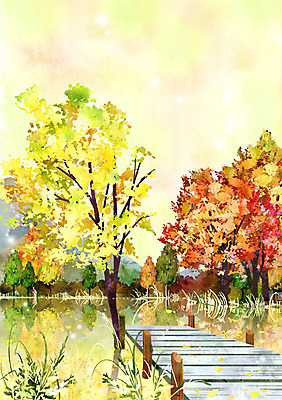 주간 PSD 나무 호수 단풍 일러스트 풍경 사람없음 야외 가을 계절백그라운드 가을배경 국내일러스트 자연요소 식물 계절 백그라운드 잎 파일형식 가을_계절