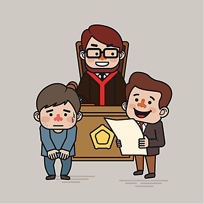 남자 종이 일러스트 성인 세명 판사복 범죄 범죄인 판사 검사_법률가 법 의사봉 제헌절 국내일러스트 AI파일 직업 사람 가운 법률가 국경일 파일형식 벡터