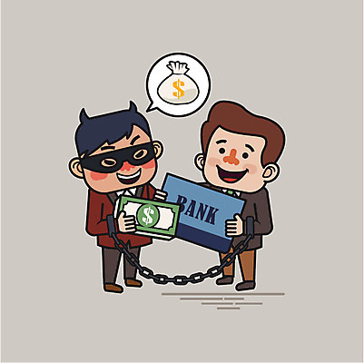 남자 지폐 일러스트 성인 두명 거래 범죄 돈자루 범죄인 수갑 통장 법 국내일러스트 AI파일 돈 사람 금융 파일형식 벡터