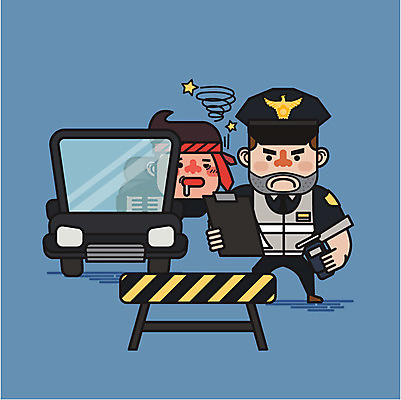 남자 일러스트 자동차 성인 두명 범죄 경찰 범죄인 만취 법 경찰복 음주운전 음주측정기 국내일러스트 AI파일 직업 육상교통 유니폼 사람 운전 술취함 파일형식 벡터