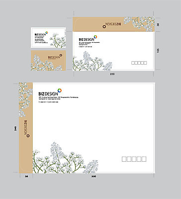 템플릿 꽃 명함 명함템플릿 서류봉투 편지봉투 사람없음 세트 패키지 봉투템플릿 우편봉투 비즈디자인 봉투디자인 이미지템플릿 AI파일 식물 봉투 편지 우편물 파일형식 벡터