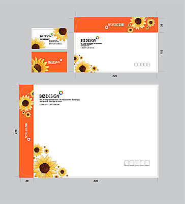 템플릿 꽃 명함 명함템플릿 해바라기 서류봉투 편지봉투 사람없음 세트 패키지 봉투템플릿 우편봉투 비즈디자인 봉투디자인 이미지템플릿 AI파일 식물 봉투 편지 우편물 파일형식 벡터