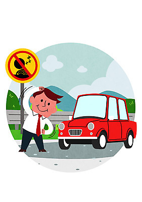 PSD 남자 도로 일러스트 자동차 한명 성인 스트레칭 운전 표지판 운전사 예방 교통안전 졸음운전 국내일러스트 직업 1 길 육상교통 교통시설 모션 알림판 안전 사람 운동 파일형식