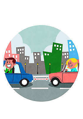 PSD 여자 남자 도로 일러스트 자동차 성인 두명 운전 운전사 교통안전 안전거리 국내일러스트 직업 길 육상교통 교통시설 모션 안전 사람 파일형식