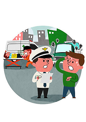 PSD 남자 일러스트 자동차 여러명 성인 운전 환자 운전사 경찰 구급차 교통사고 교통안전 경찰복 구급 구급대 국내일러스트 직업 육상교통 다수 유니폼 의학 모션 안전 사람 사건 파일형식