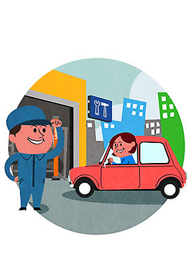 PSD 여자 남자 일러스트 자동차 성인 두명 운전 운전사 교통안전 정비공 정비소 국내일러스트 직업 육상교통 모션 안전 사람 기술자 파일형식