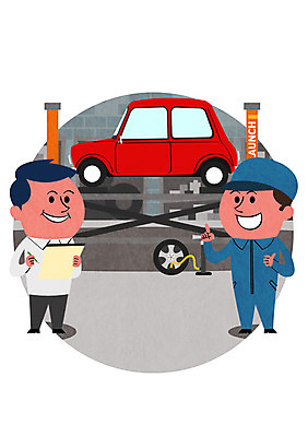 PSD 남자 일러스트 자동차 성인 두명 교통안전 정비공 점검 정비소 차량점검 국내일러스트 육상교통 안전 사람 기술자 파일형식