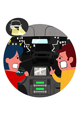 PSD 여자 남자 일러스트 자동차 성인 두명 놀람 운전 운전사 전조등 교통안전 국내일러스트 직업 감정 육상교통 모션 조명 표정 안전 사람 파일형식