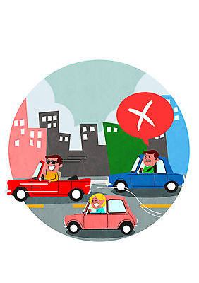 PSD 여자 남자 도로 일러스트 자동차 성인 세명 운전 운전사 스포츠카 교통안전 난폭운전 국내일러스트 직업 길 육상교통 교통시설 모션 안전 사람 파일형식