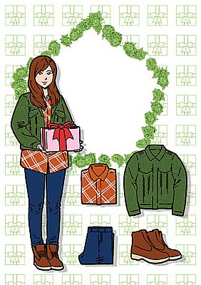 PSD 여자 패션 셔츠 일러스트 바지 프레임 선물 한명 성인 점퍼 워커 코디 국내일러스트 1 신발 상의 하의 사람 외투 파일형식