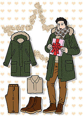 PSD 패션 남자 셔츠 일러스트 바지 프레임 선물 한명 성인 목도리 워커 코디 털점퍼 국내일러스트 1 잡화 신발 상의 하의 사람 점퍼 파일형식