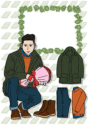 PSD 패션 남자 꽃다발 일러스트 바지 프레임 선물 한명 성인 점퍼 스웨터 워커 코디 국내일러스트 1 꽃 신발 상의 하의 사람 외투 파일형식