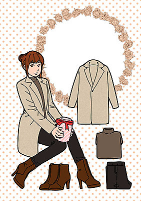 PSD 여자 패션 일러스트 바지 프레임 선물 한명 성인 코트 터틀넥 워커 코디 국내일러스트 1 신발 하의 사람 외투 스웨터 파일형식