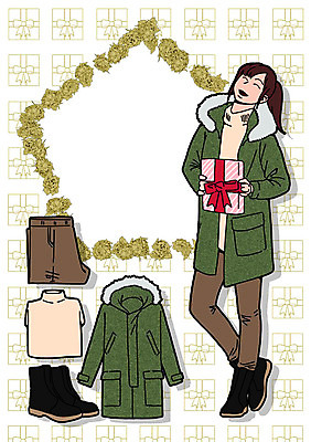 PSD 여자 패션 일러스트 바지 프레임 선물 한명 성인 터틀넥 워커 코디 털점퍼 국내일러스트 1 신발 하의 사람 점퍼 스웨터 파일형식